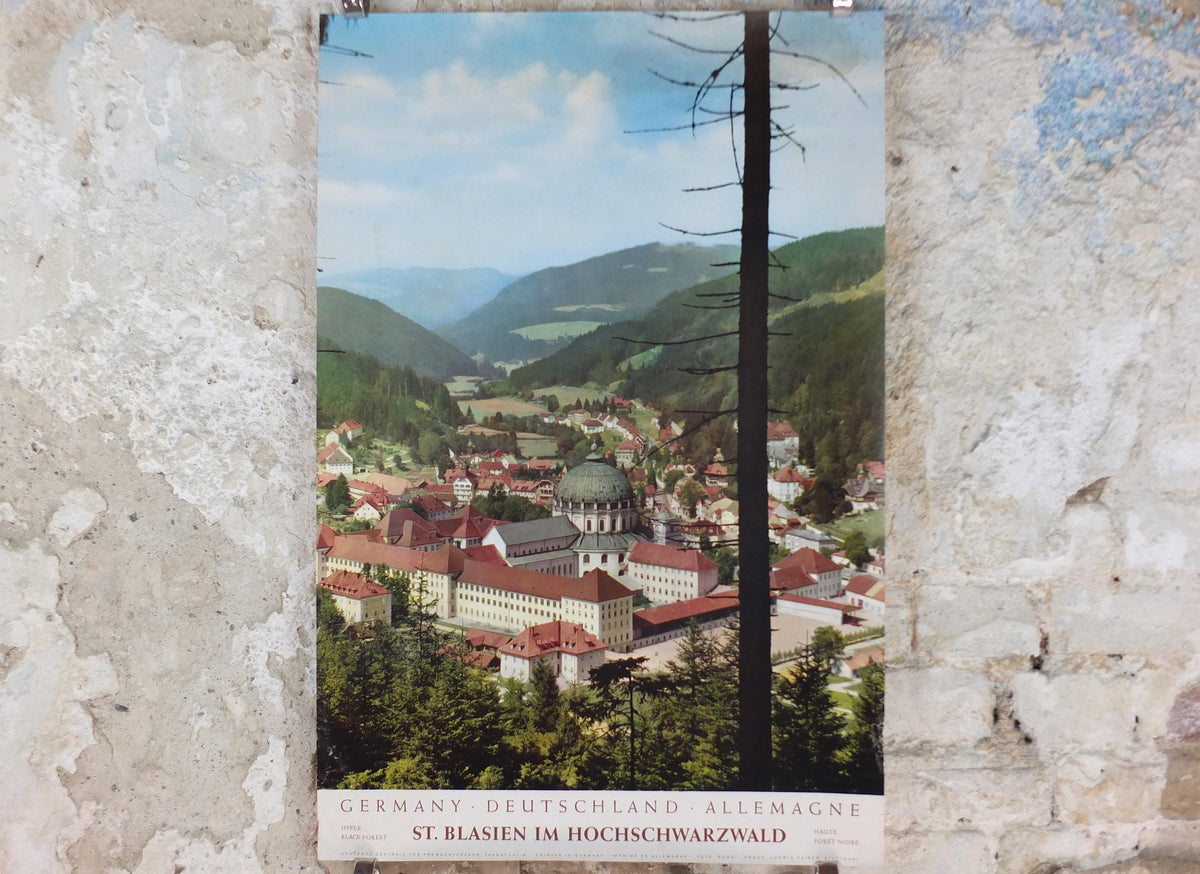 1960s St Blasien Black Forest Poster, Spa Town in the Black Forest, Germany, Sankt Blasien Hochschwarzwald, travel tourism, wall art decor