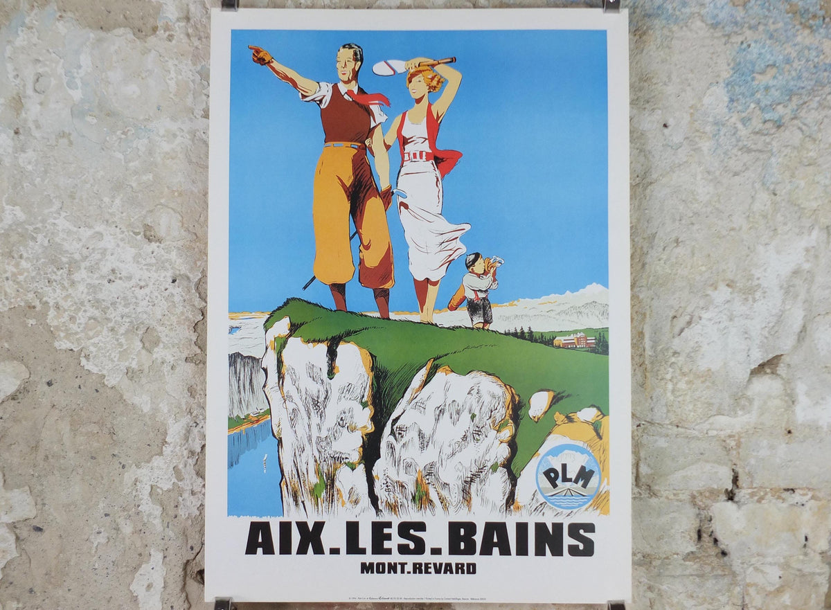 1994 Aix Les Bains Poster, Mont Revard, Spa town and outdoor activities in France, Art Deco and Belle Époque, travel wall art decor