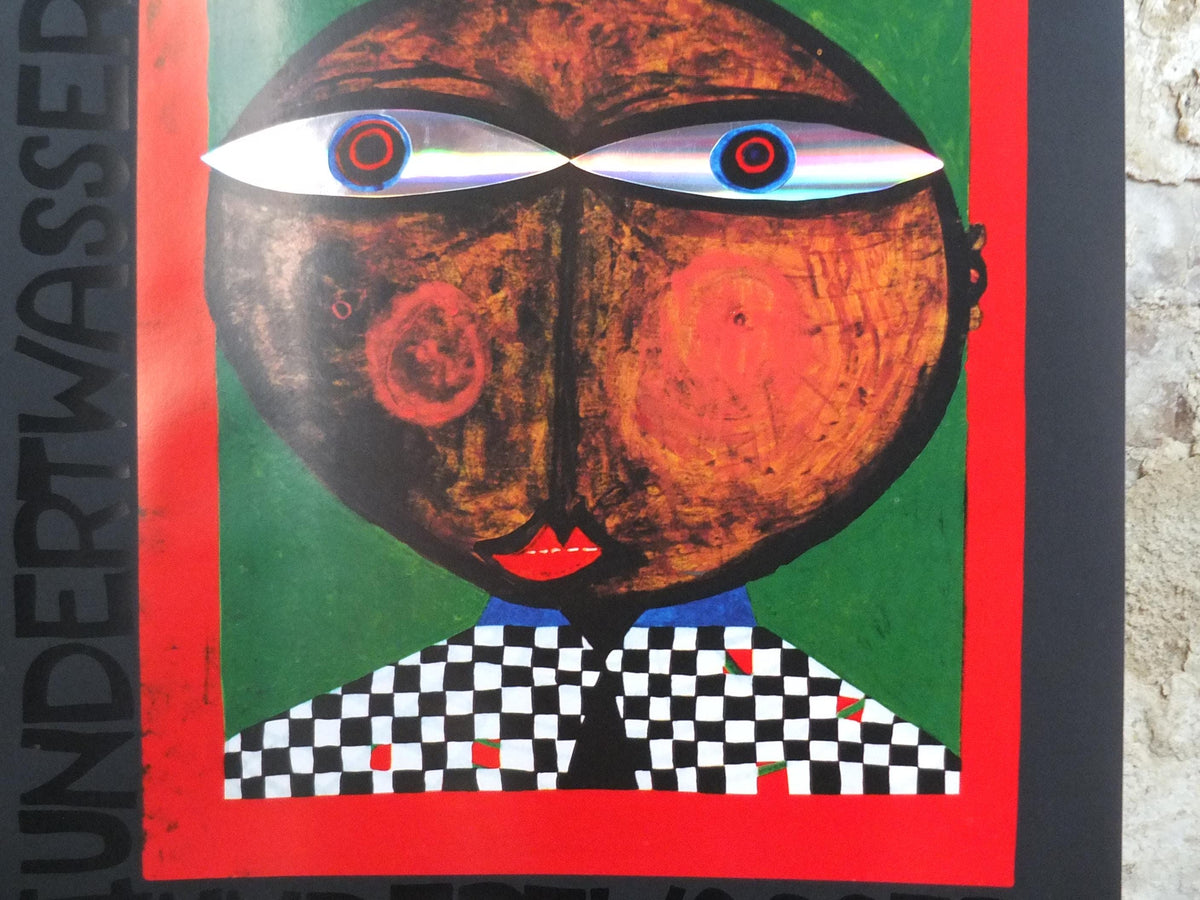 1999 Friedensreich Hundertwasser Poster, We live in Paradise, Wir leben im Paradies, wall art decor
