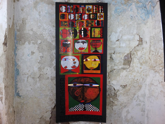 1999 Friedensreich Hundertwasser Poster, We live in Paradise, Wir leben im Paradies, wall art decor