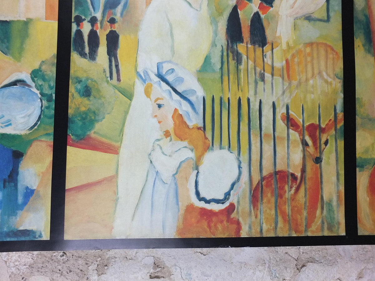 1990s August Macke Poster, Zoological Garden 1912, Grosser Zoologischer Garten, Der Blaue Reiter, Expressionism exhibition, wall art decor
