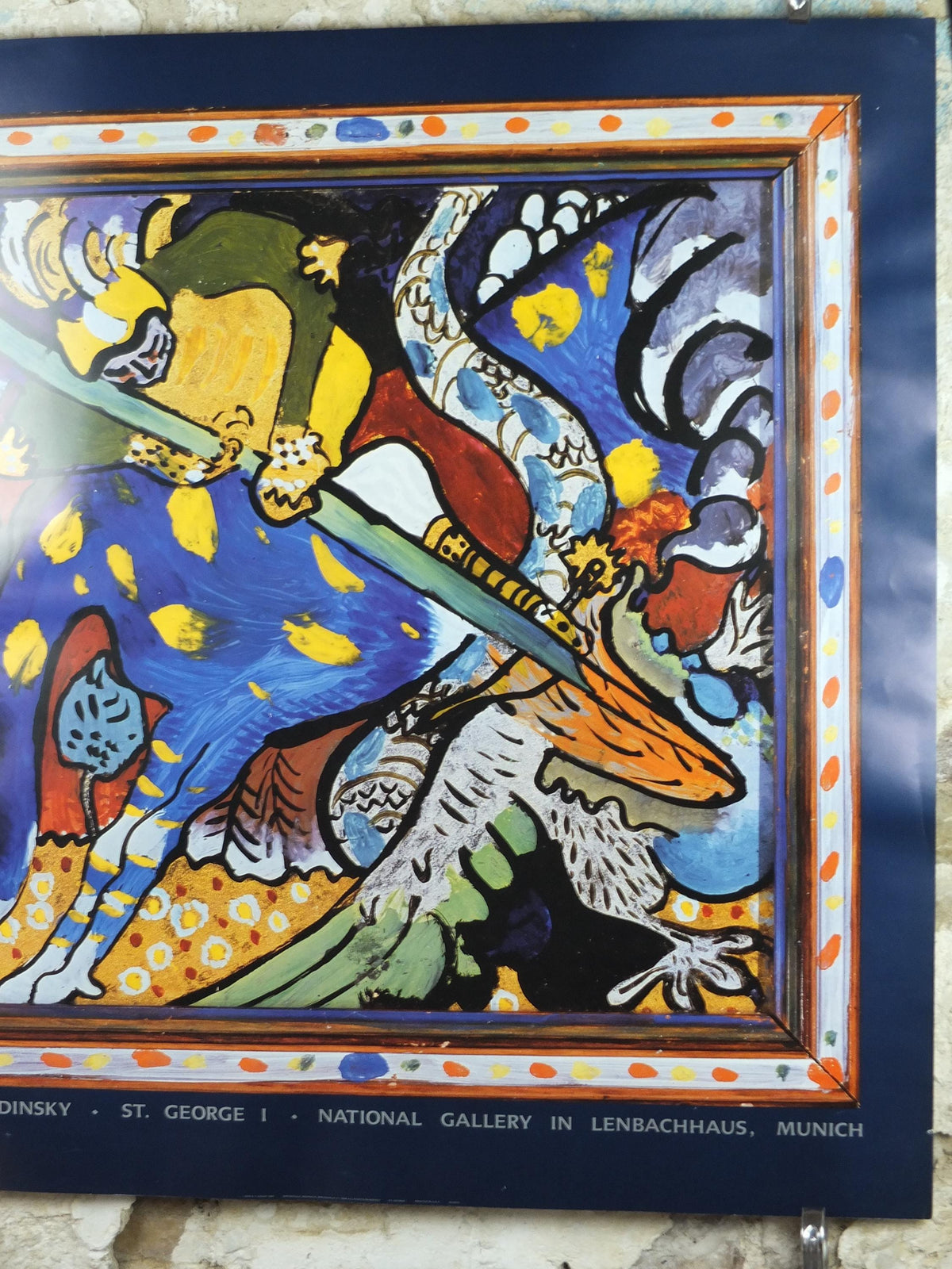 1988 Wassily Kandinsky Poster, St George I 1911, abstract art and expressionism, gallery exhibition wall art decor