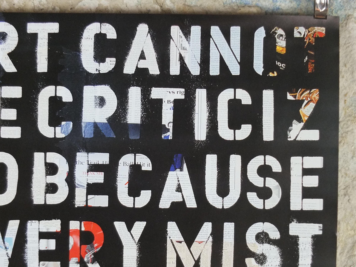 2012 Mr Brainwash Poster, Art cannot be criticized because every mistake is a new creation, Life is Beautiful, Pop Art exhibition, wall art
