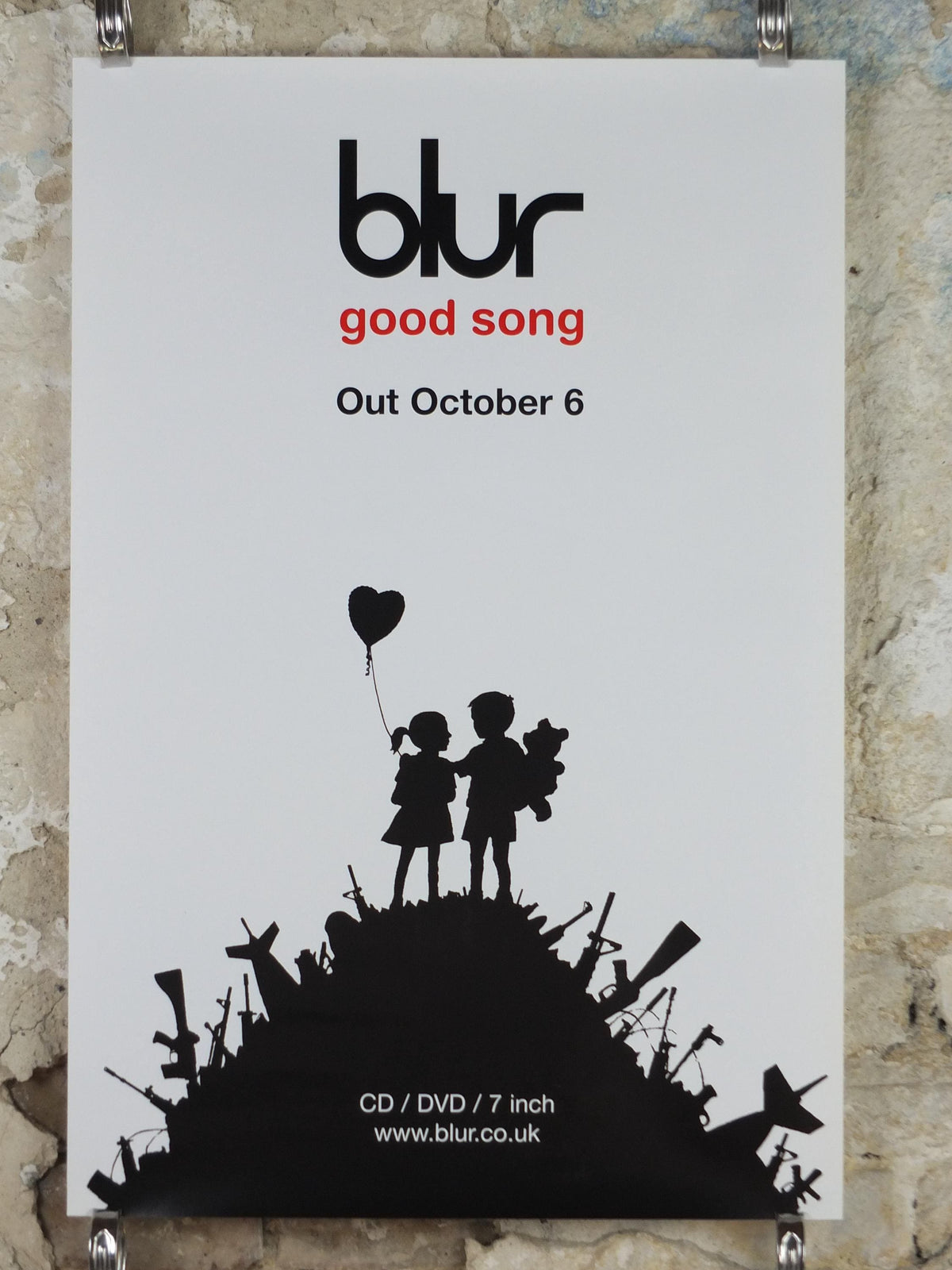 2003 Blur Poster, Good Song by Banksy, Think Tank, October 6 release, Britpop band, Damon Albarn, music wall art