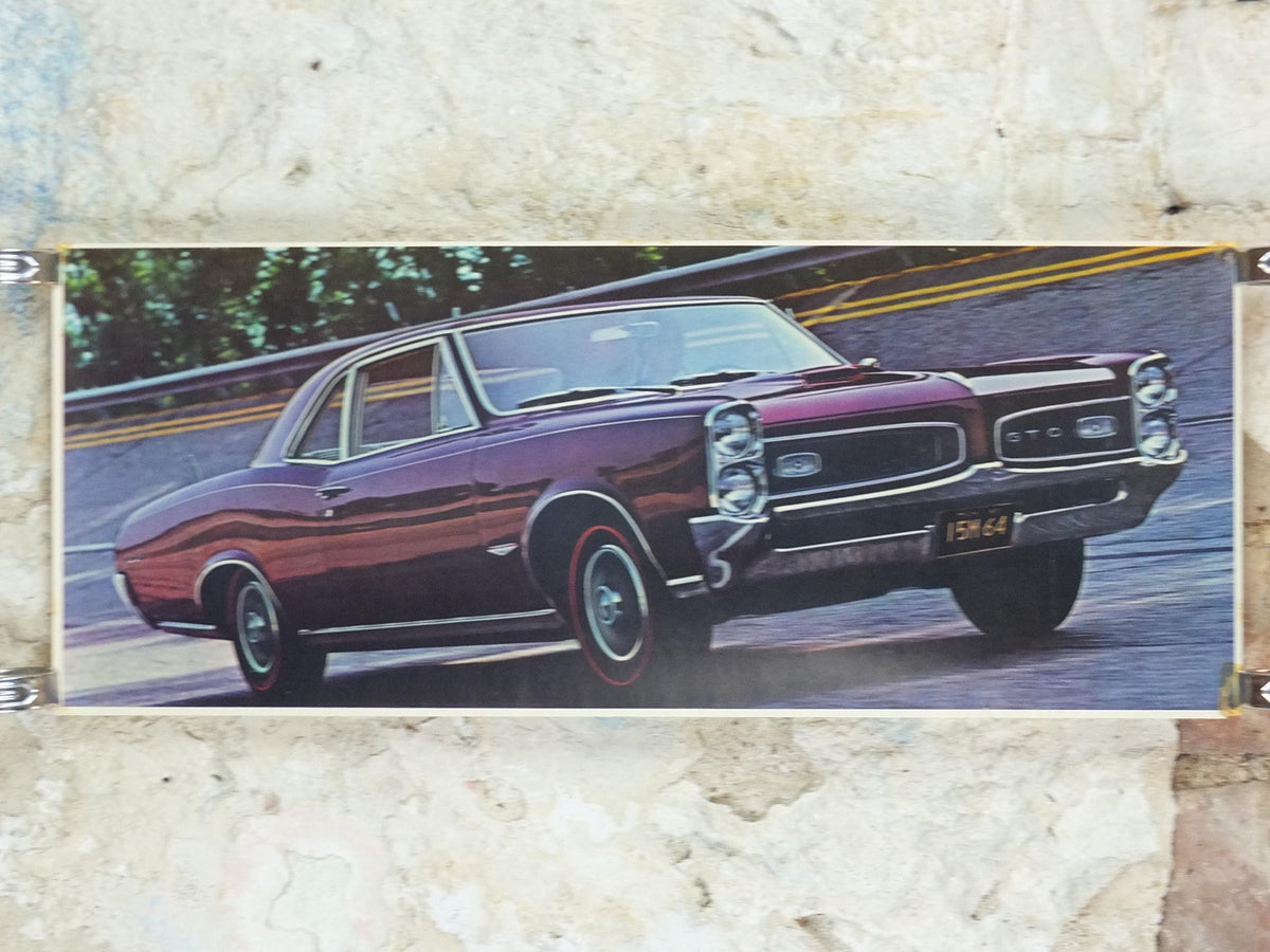 1966 Pontiac GTO Poster, the original American Muscle Car, 2+2 OHC-6, General Motors, GM, automobile and car wall art decor