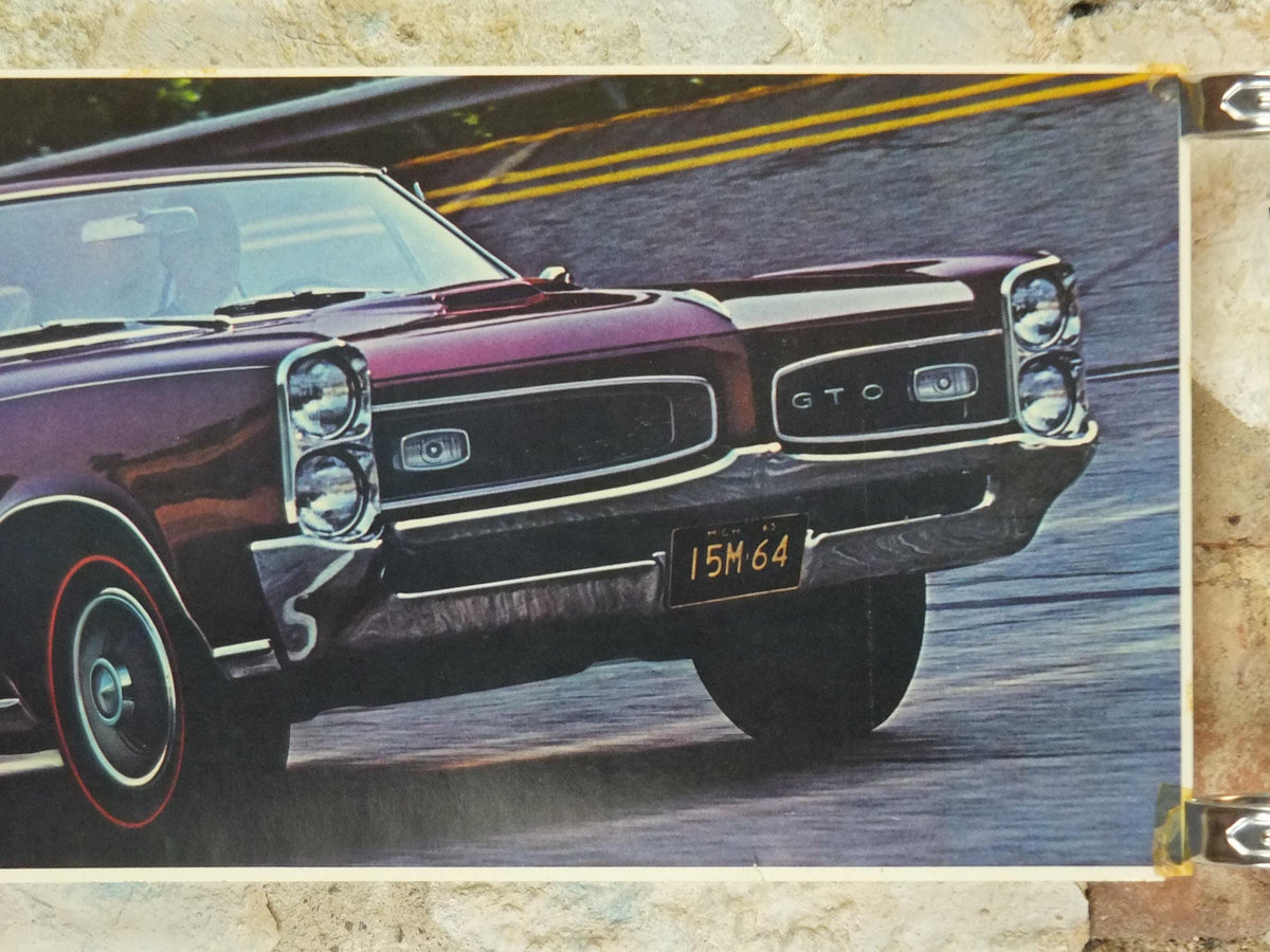1966 Pontiac GTO Poster, the original American Muscle Car, 2+2 OHC-6, General Motors, GM, automobile and car wall art decor