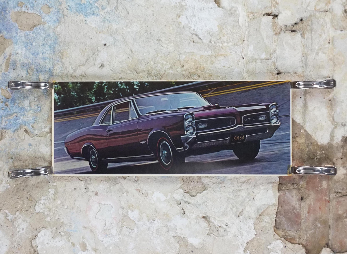 1966 Pontiac GTO Poster, the original American Muscle Car, 2+2 OHC-6, General Motors, GM, automobile and car wall art decor
