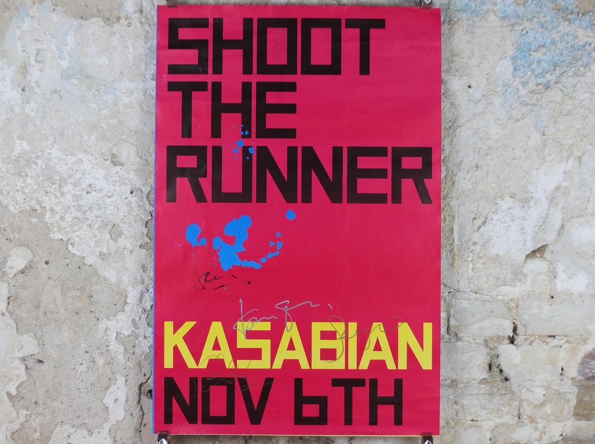 2006 signed Kasabian Poster, Shoot the Runner, signed by Tom, Sergio, Ian and Chris, alternative British Rock, Britpop, music wall art decor