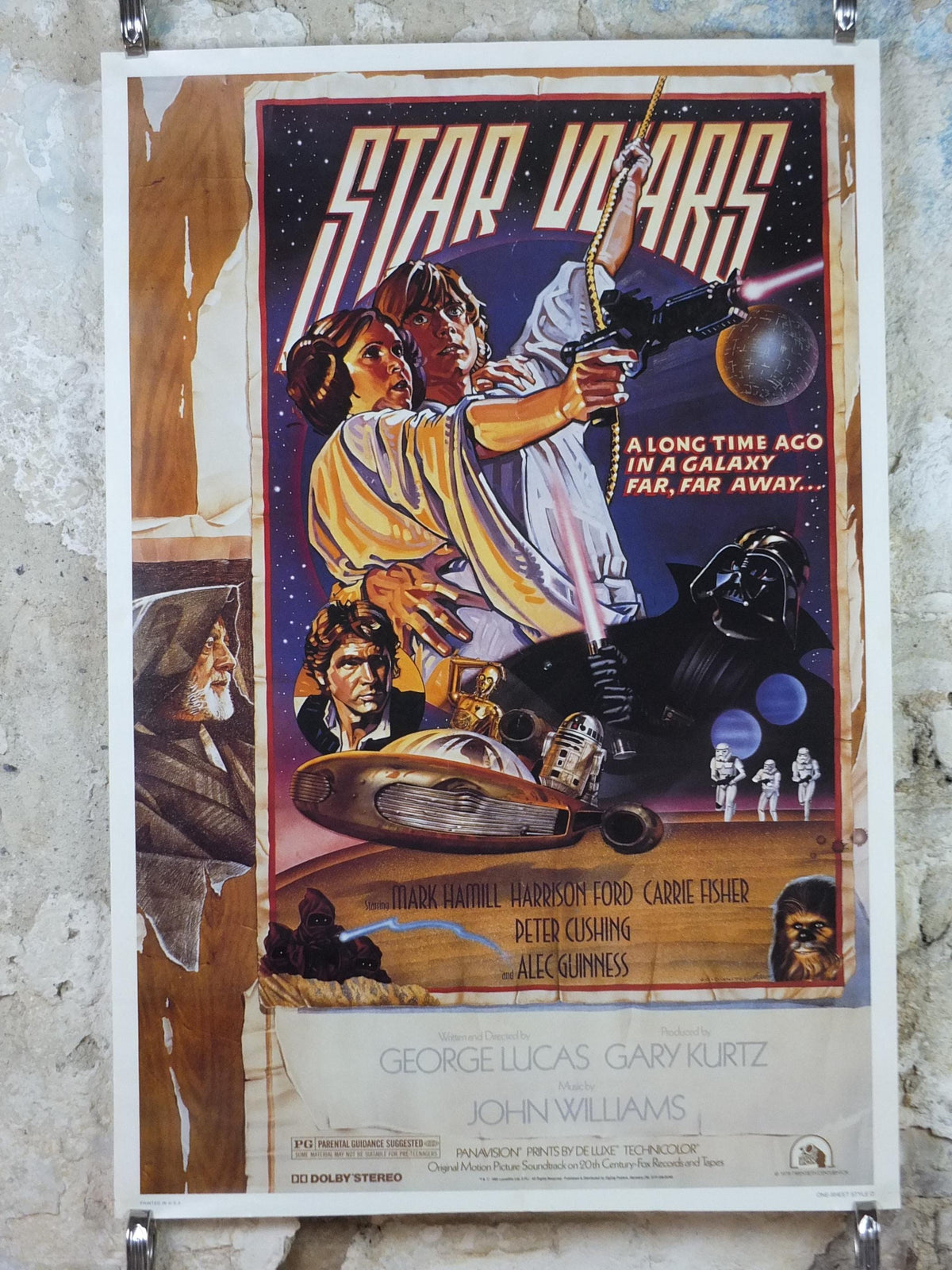 1995 Star Wars Style D Poster, by Zigzag Posters Germany, Mark Hamill, Harrison Ford, Carrie Fisher, wall art cinema film memorabilia