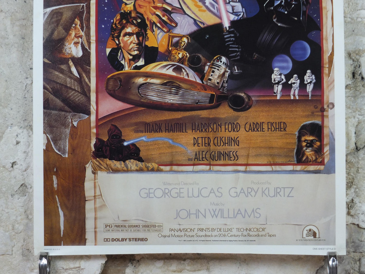 1995 Star Wars Style D Poster, by Zigzag Posters Germany, Mark Hamill, Harrison Ford, Carrie Fisher, wall art cinema film memorabilia
