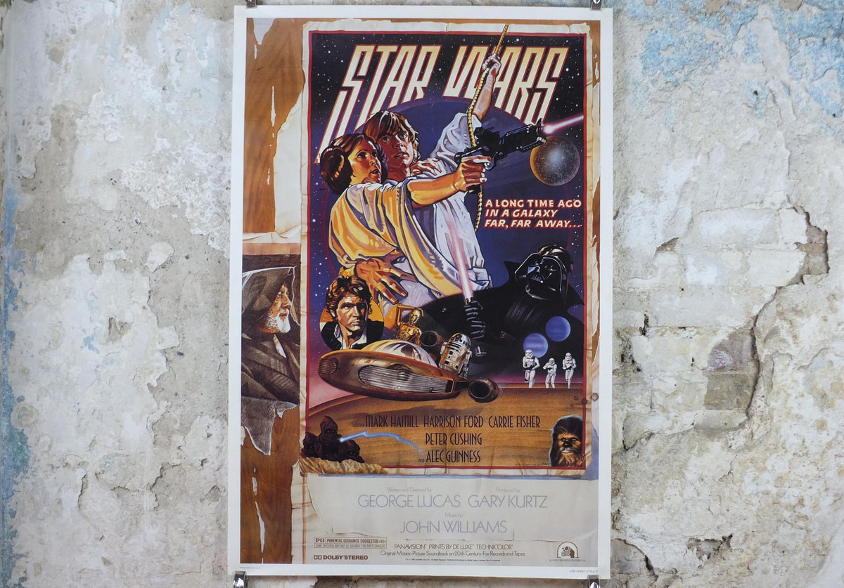 1995 Star Wars Style D Poster, by Zigzag Posters Germany, Mark Hamill, Harrison Ford, Carrie Fisher, wall art cinema film memorabilia