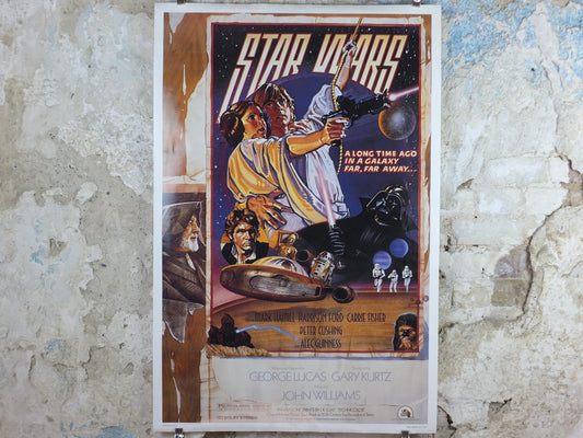 1995 Star Wars Style D Poster, by Zigzag Posters Germany, Mark Hamill, Harrison Ford, Carrie Fisher, wall art cinema film memorabilia