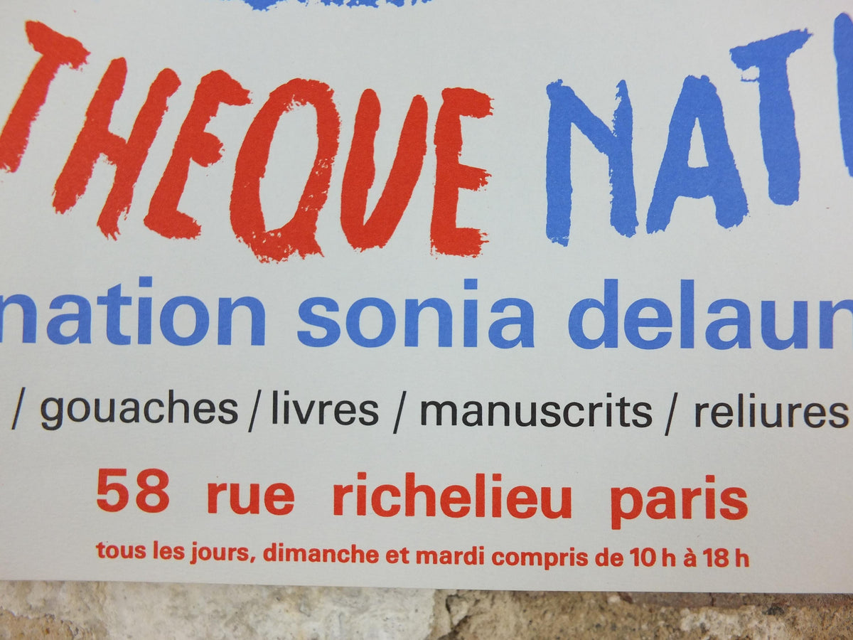 1978 Sonia & Robert Delaunay Poster, chequered octogon, Orphism, Cubism, abstract Fauvism, Bibliotheque Nationale Paris, wall art decor