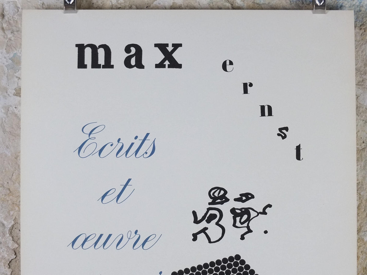 1964 Max Ernst Poster, Ecrits et oeuvre gravé, Writings and Engravings, dada expressionism, artist gallery exhibition wall art decor
