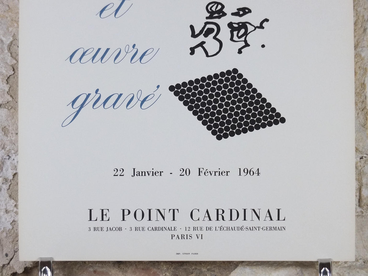 1964 Max Ernst Poster, Ecrits et oeuvre gravé, Writings and Engravings, dada expressionism, artist gallery exhibition wall art decor