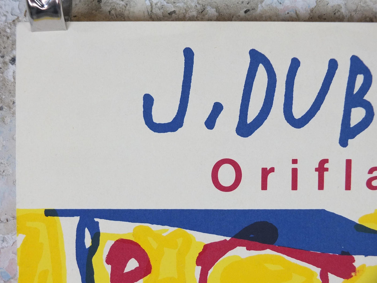 1985 Jean Dubuffet Poster, Oriflammes, Art Brut, raw art, La Hune, Paris, artist gallery exhibition wall art decor
