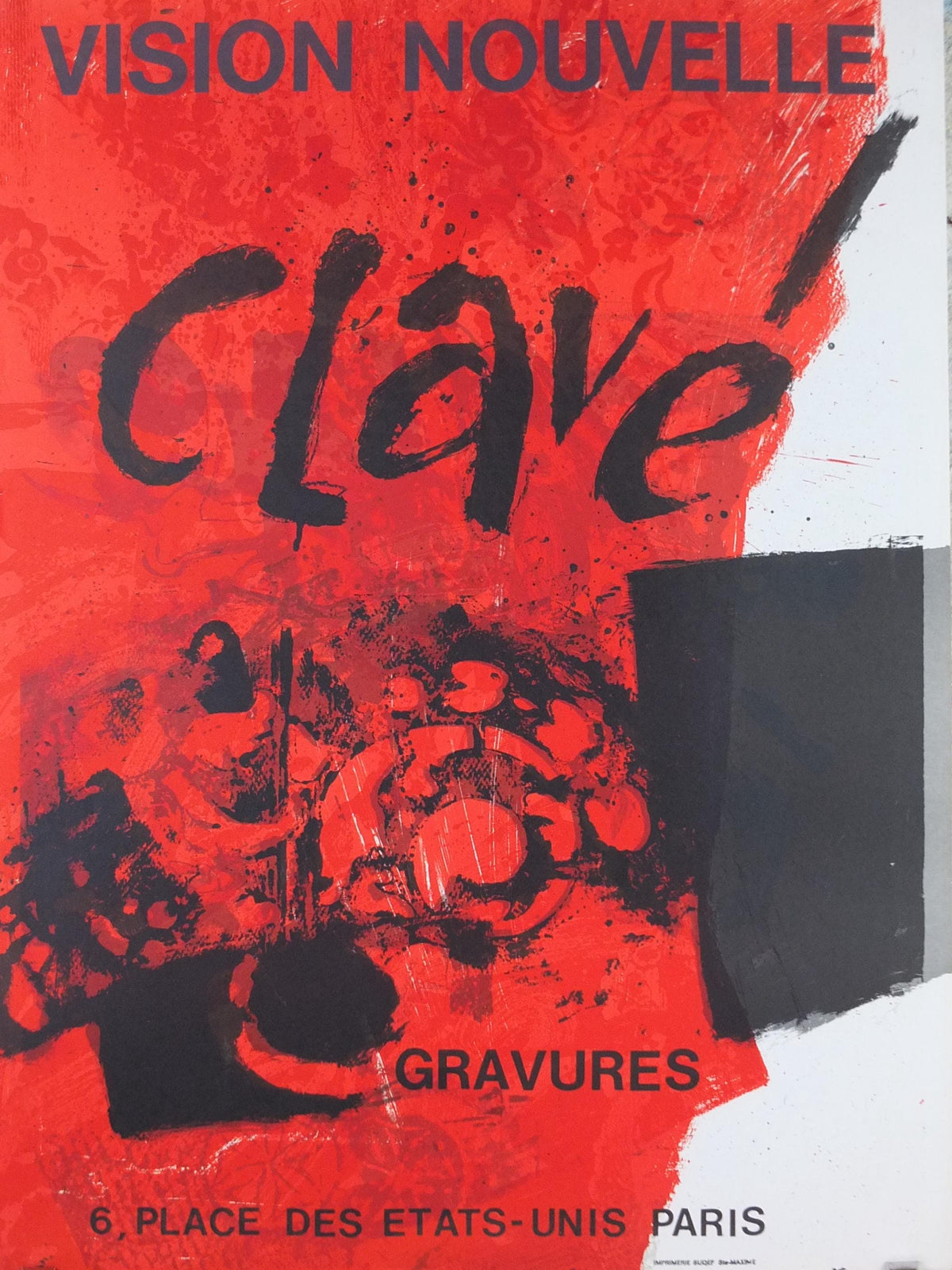1972 Antoni Clavé Poster, Vision Nouvelle, Paris, France, Modernism Abstract Cubism Surrealism, gallery exhibition, wall art decor