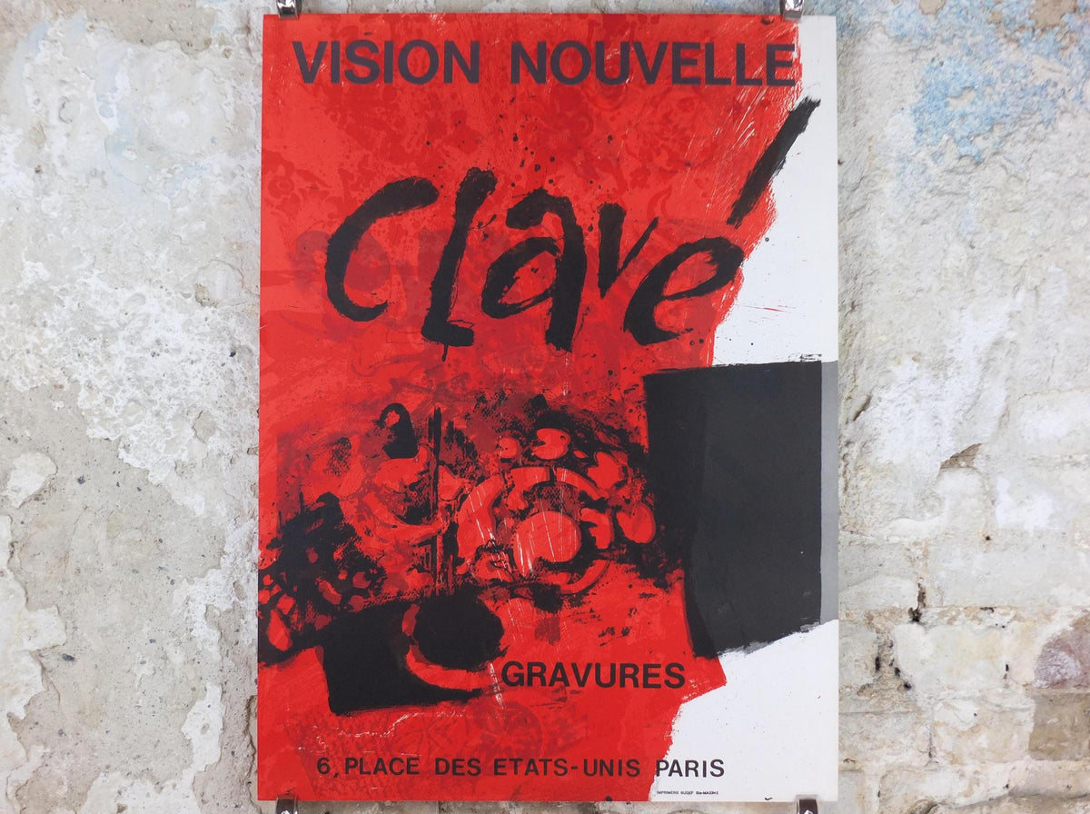 1972 Antoni Clavé Poster, Vision Nouvelle, Paris, France, Modernism Abstract Cubism Surrealism, gallery exhibition, wall art decor
