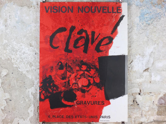 1972 Antoni Clavé Poster, Vision Nouvelle, Paris, France, Modernism Abstract Cubism Surrealism, gallery exhibition, wall art decor