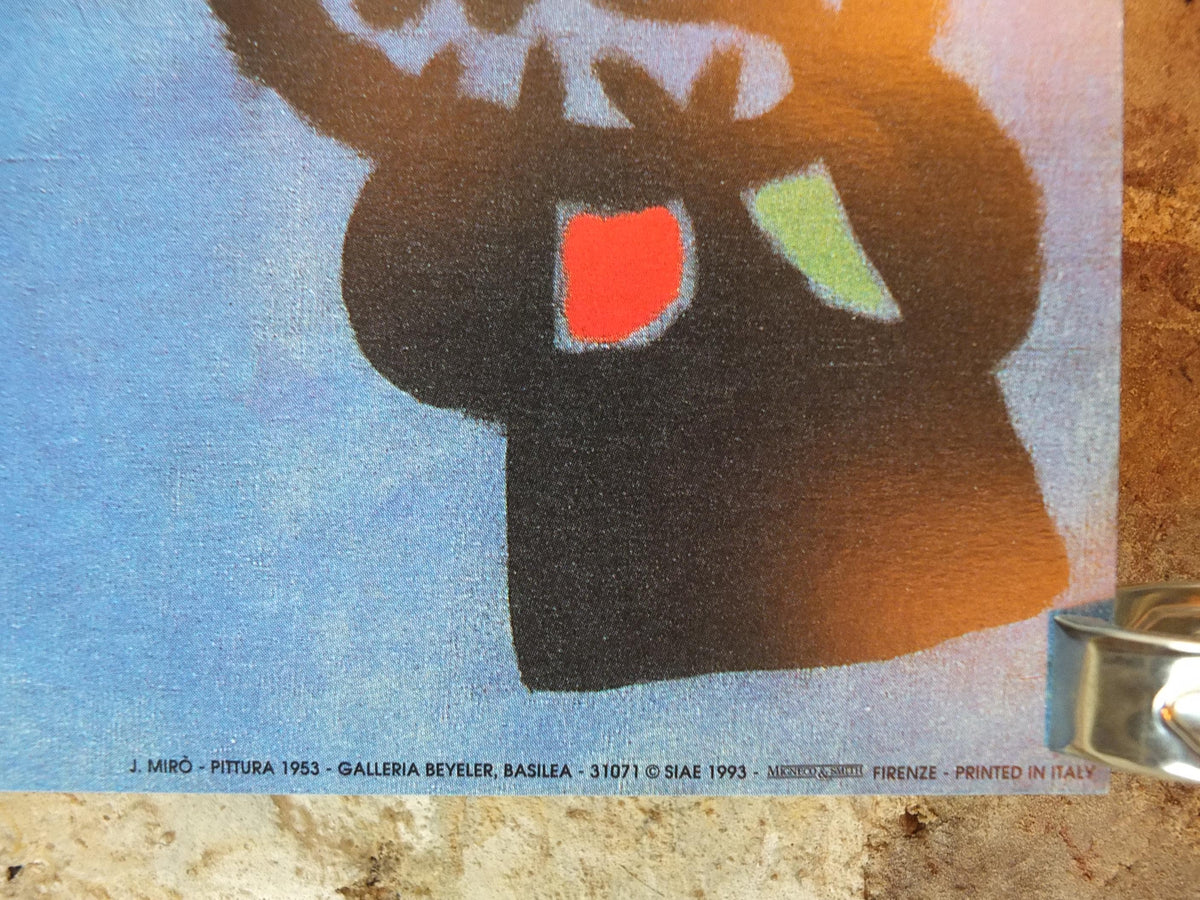 1993 Joan Miro Poster, Pittura 1953, Surrealism, Fauvism, expressionism, long poster, gallery exhibition wall art decor