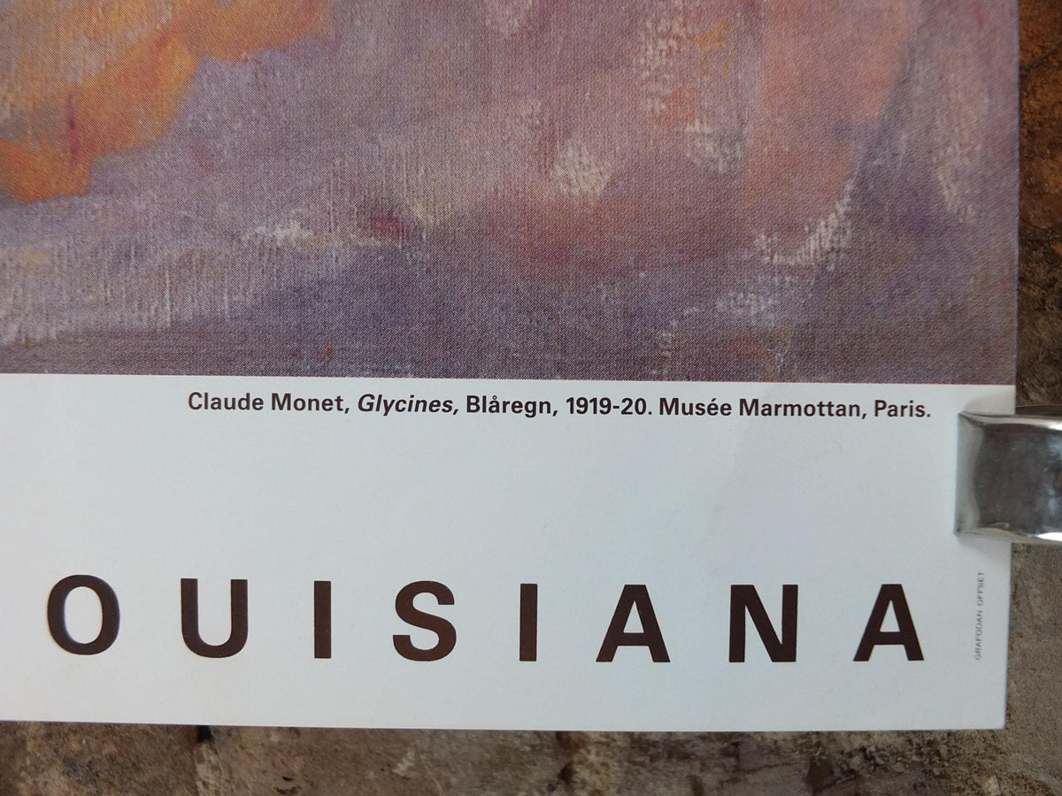 1993 Claude Monet Poster, Wisteria 1919 1920, Louisiana Museum of Modern Art, Glysines, Impression gallery exhibition, wall art decor