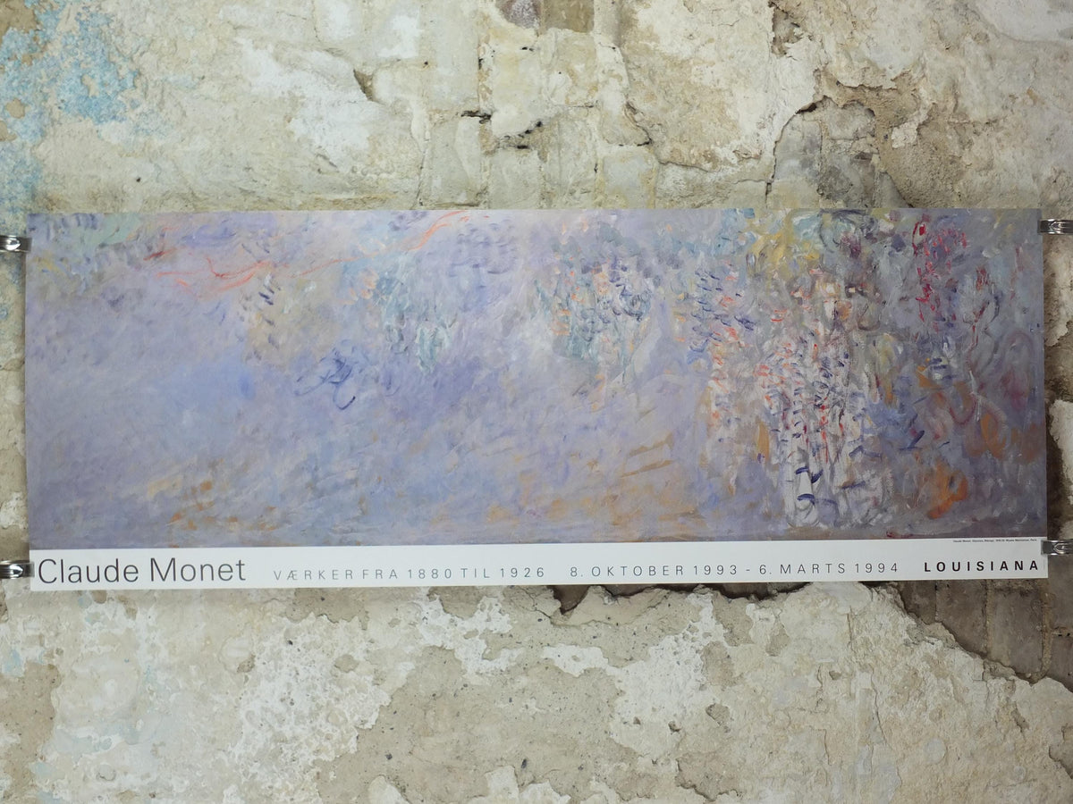 1993 Claude Monet Poster, Wisteria 1919 1920, Louisiana Museum of Modern Art, Glysines, Impression gallery exhibition, wall art decor