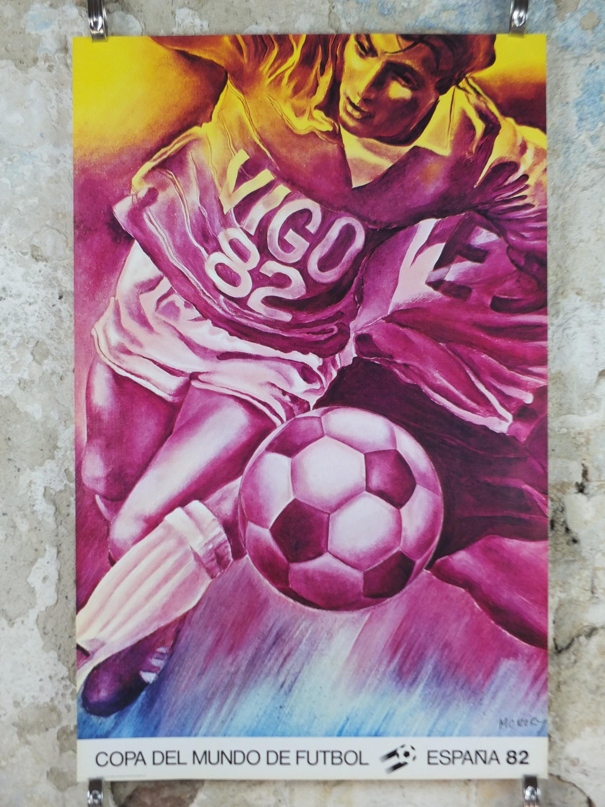 1982 World Cup Poster, Vigo 82 Espana, Copa del Mundo de futbol, Jacques Monory, football, soccer, original sport wall art decor