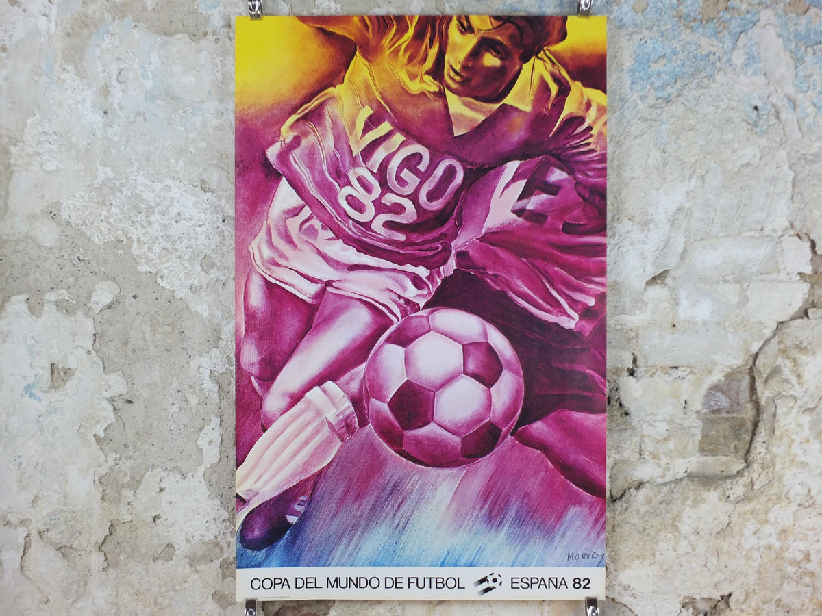 1982 World Cup Poster, Vigo 82 Espana, Copa del Mundo de futbol, Jacques Monory, football, soccer, original sport wall art decor
