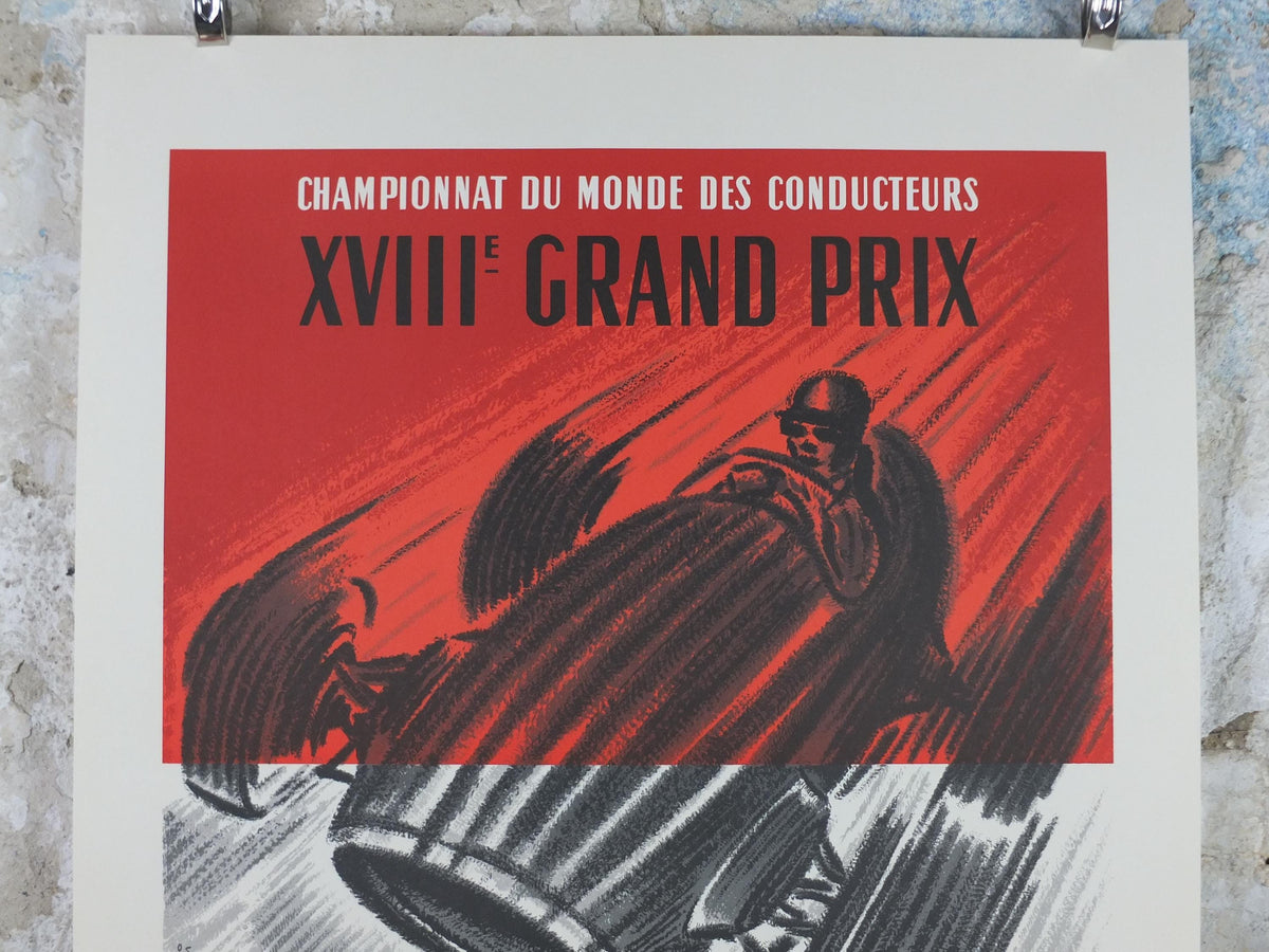 1960 Monaco Grand Prix Poster, by René Lorenzi, 1994 re-edition from Automobile Club de Monaco, motor sport motorsport, wall art decor