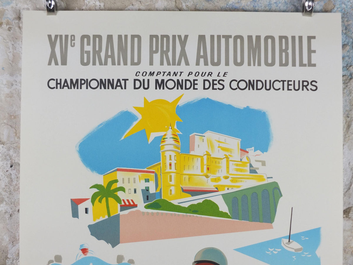 1957 Monaco Grand Prix Poster, by Jacques Ramel, 1985 re-edition from Automobile Club de Monaco, motor sport motorsport, wall art decor