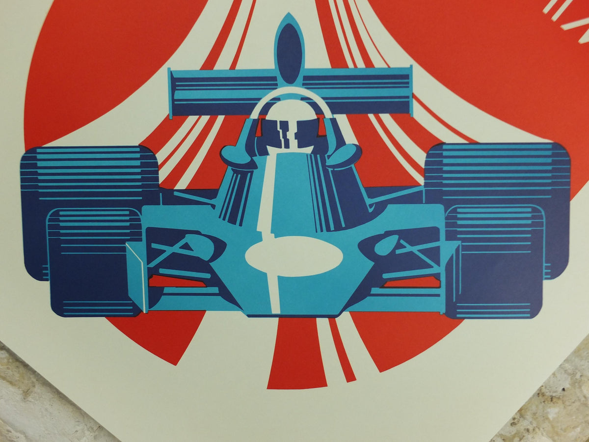 1975 Monaco Grand Prix Poster, by Michael Turner, 1991 re-edition from Automobile Club de Monaco, motor sport motorsport, wall art decor