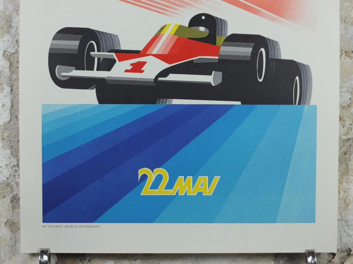 1977 Monaco Grand Prix Poster, by Roland Hugon, 1990 re-edition from Automobile Club de Monaco, motor sport motorsport, wall art decor