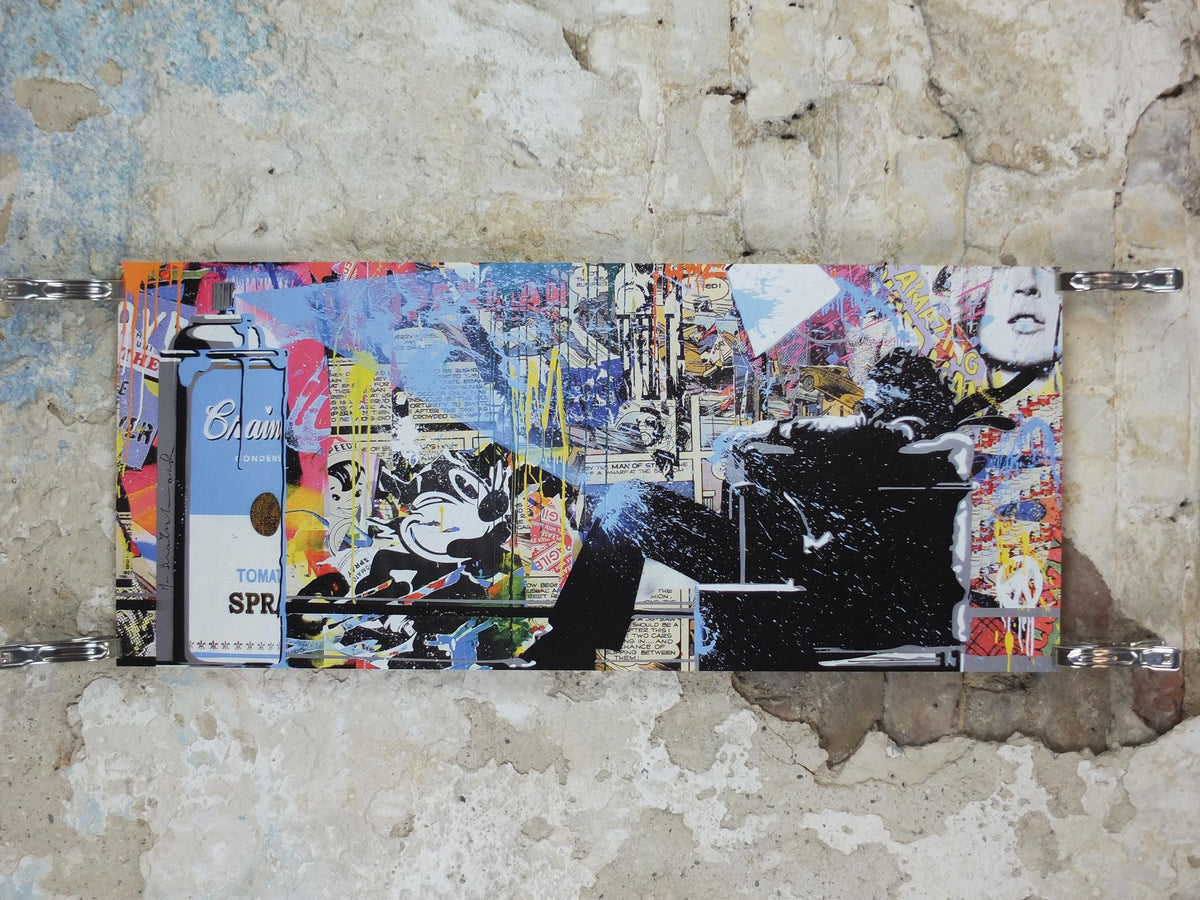 2012 Mr Brainwash Poster, Max Spray, Felix Campbell Soup Spray Can, Life is Beautiful, Pop Art gallery exhibition, wall art decor