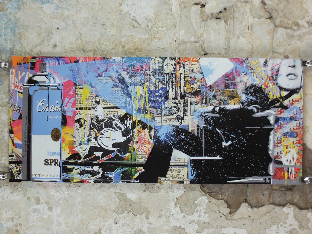 2012 Mr Brainwash Poster, Max Spray, Felix Campbell Soup Spray Can, Life is Beautiful, Pop Art gallery exhibition, wall art decor
