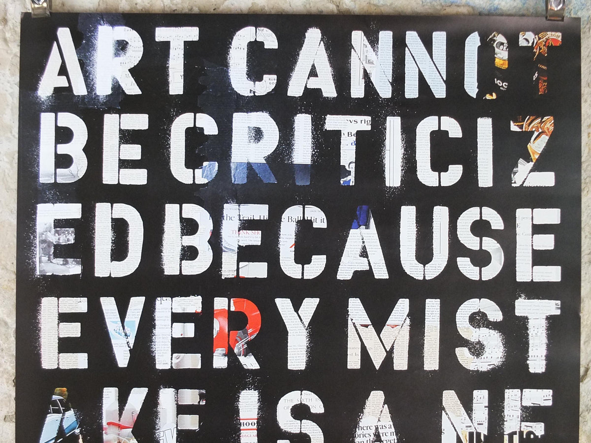 2012 Mr Brainwash Poster, Art cannot be criticized because every mistake is a new creation, Life is Beautiful, Pop Art exhibition, wall art