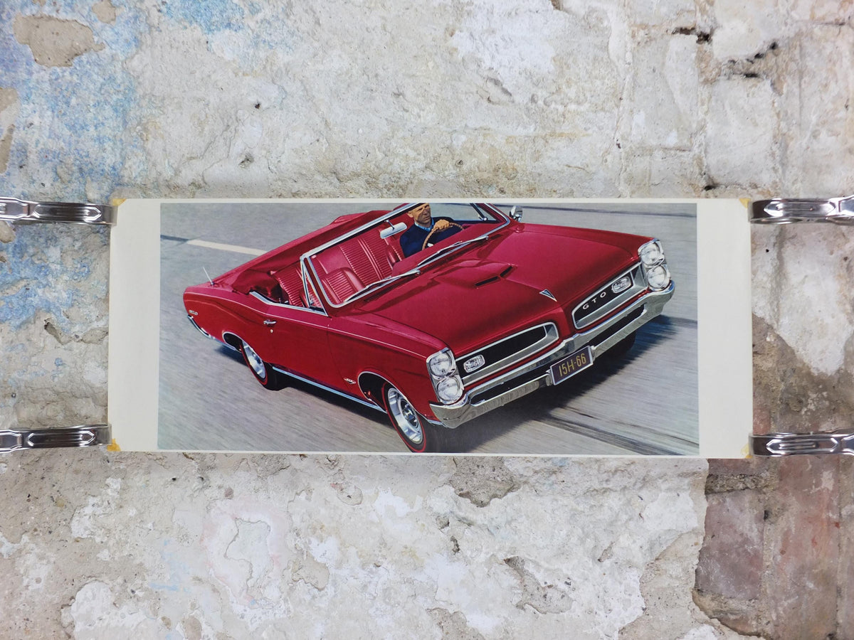 1966 Pontiac GTO Poster, the original American Muscle Car, 2+2 OHC-6, General Motors, GM, automobile and car wall art decor