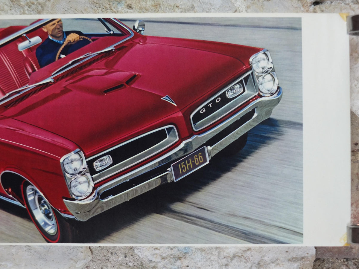 1966 Pontiac GTO Poster, the original American Muscle Car, 2+2 OHC-6, General Motors, GM, automobile and car wall art decor