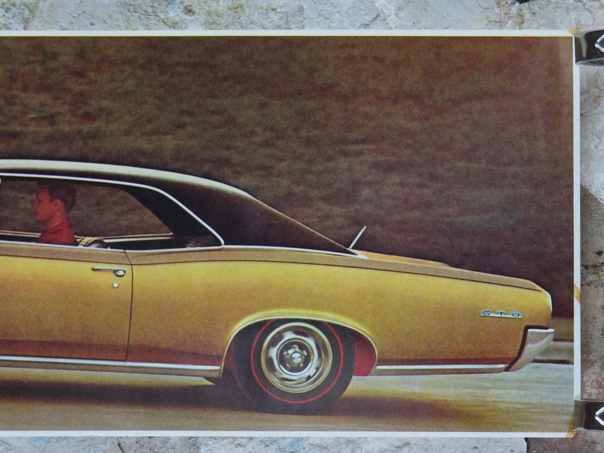 1966 Pontiac GTO Poster, the original American Muscle Car, 2+2 OHC-6, General Motors, GM, automobile and car wall art decor