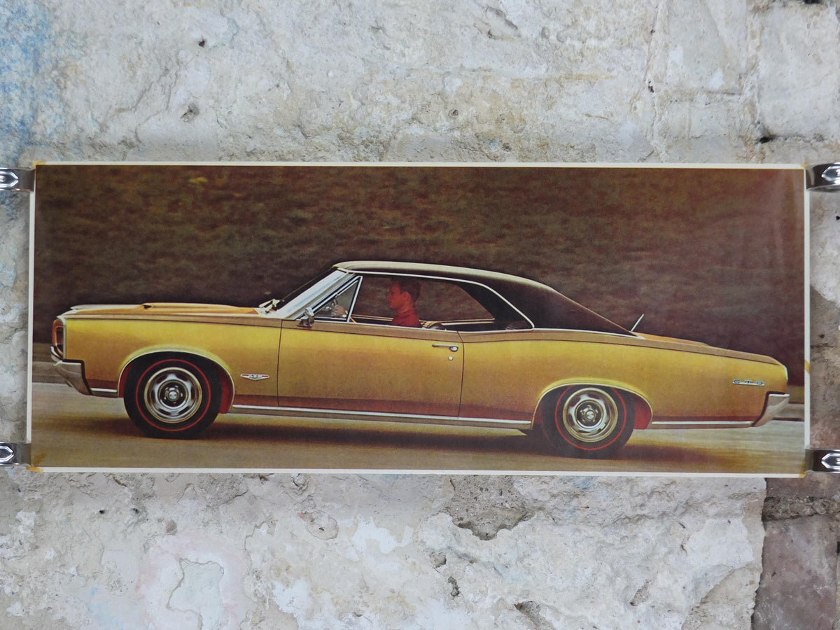 1966 Pontiac GTO Poster, the original American Muscle Car, 2+2 OHC-6, General Motors, GM, automobile and car wall art decor