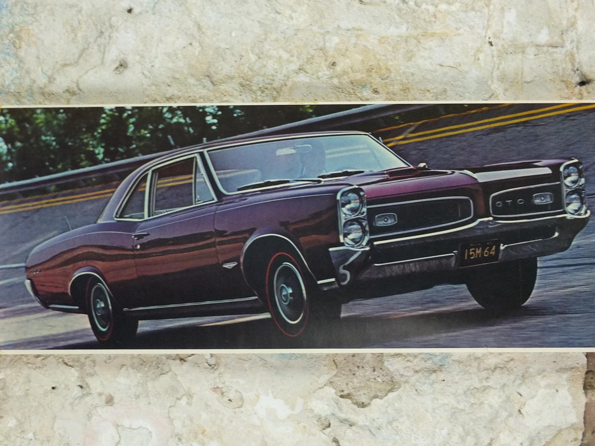 1966 Pontiac GTO Poster, the original American Muscle Car, 2+2 OHC-6, General Motors, GM, automobile and car wall art decor