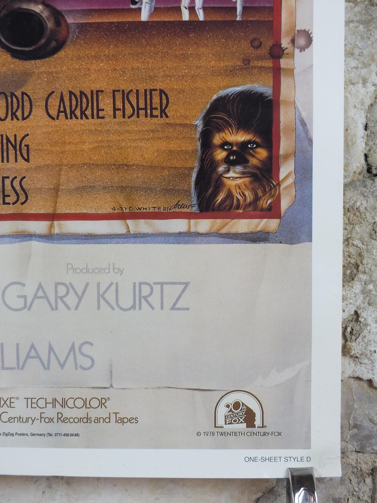 1995 Star Wars Style D Poster, by Zigzag Posters Germany, Mark Hamill, Harrison Ford, Carrie Fisher, wall art cinema film memorabilia