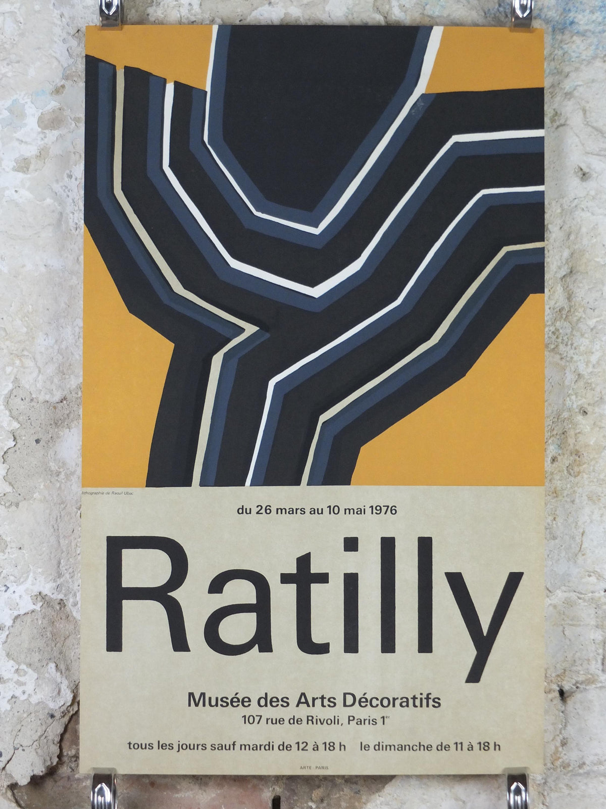 1976 Raoul Ubac Poster, Château de Ratilly, Musee des Arts Decoratifs, abstract surrealism, wall art decor
