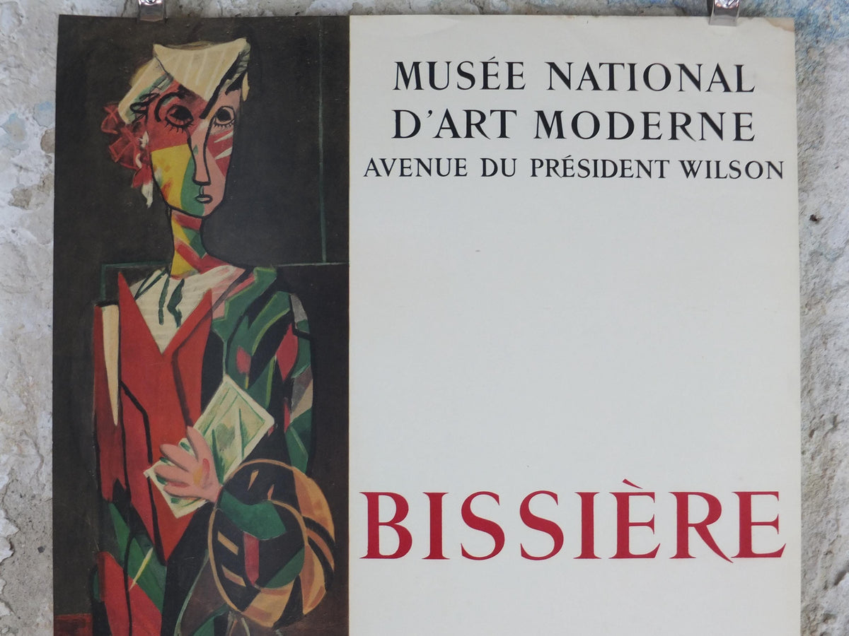 1959 Roger Bissiere Poster, Figure debout, Standing Figure 1939, Musee National d'Art Moderne Paris, abstract surrealism, wall art decor