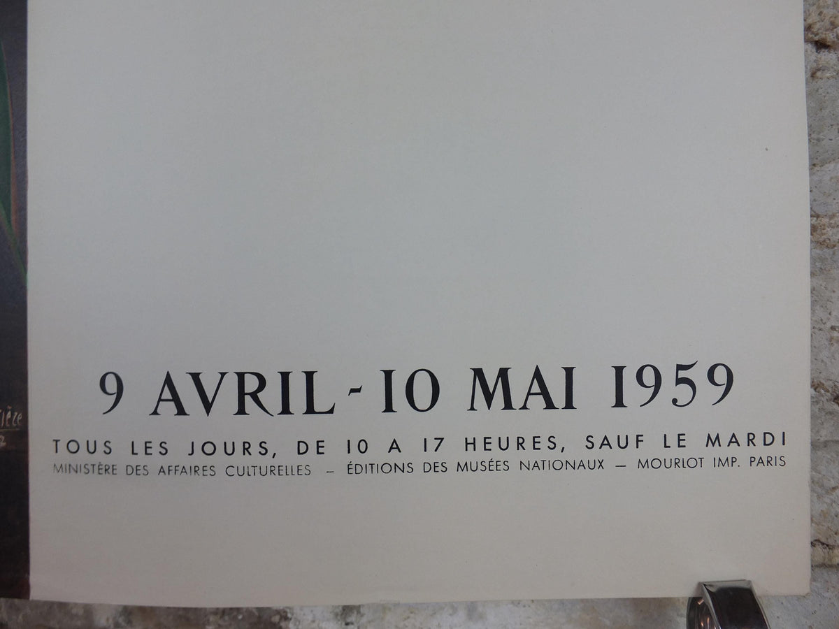 1959 Roger Bissiere Poster, Figure debout, Standing Figure 1939, Musee National d'Art Moderne Paris, abstract surrealism, wall art decor