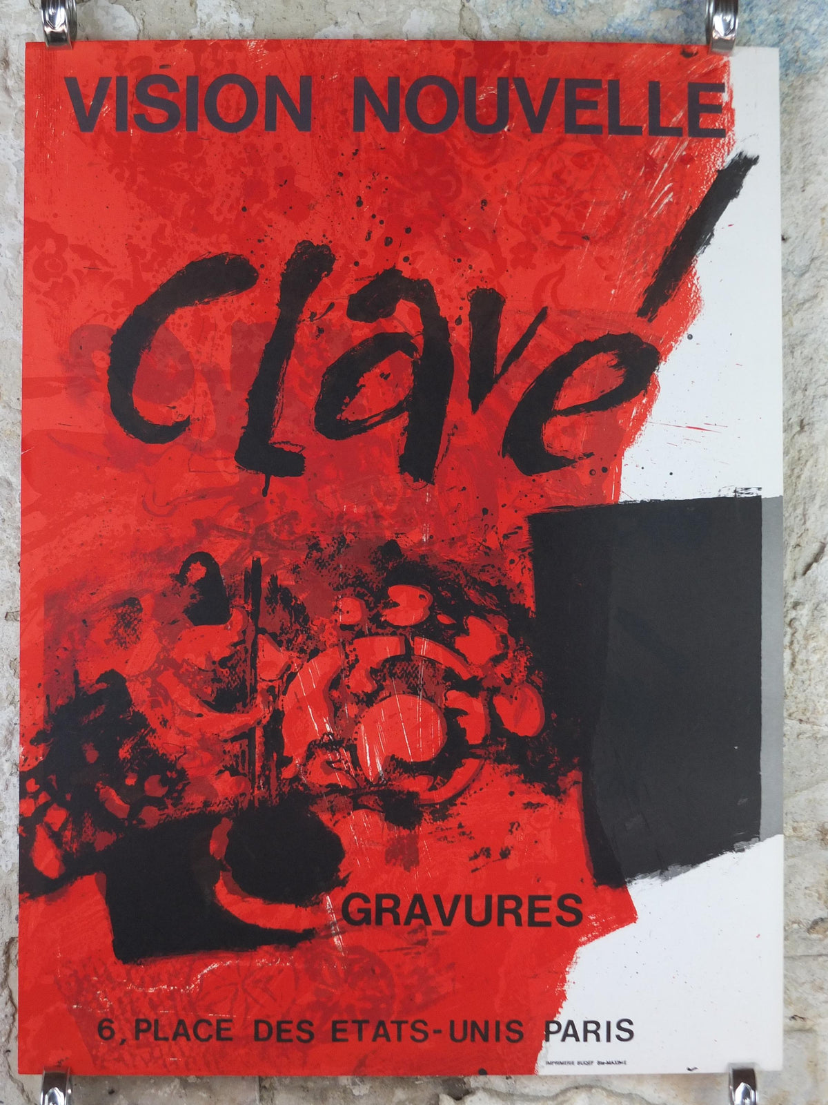 1972 Antoni Clavé Poster, Vision Nouvelle, Paris, France, Modernism Abstract Cubism Surrealism, gallery exhibition, wall art decor