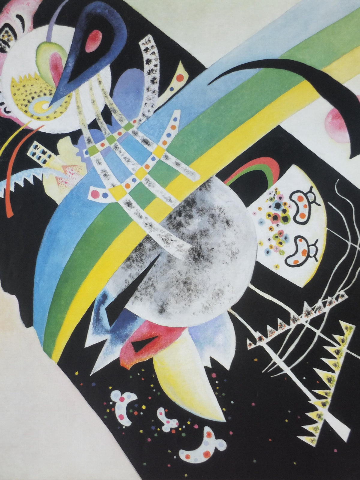 2001 Wassily Kandinsky Poster, Circles on a Black Background 1921, abstract art and expressionism, gallery exhibition wall art decor