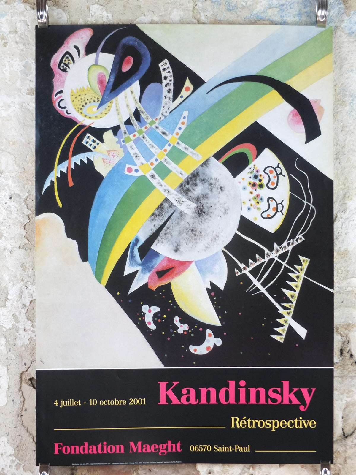 2001 Wassily Kandinsky Poster, Circles on a Black Background 1921, abstract art and expressionism, gallery exhibition wall art decor