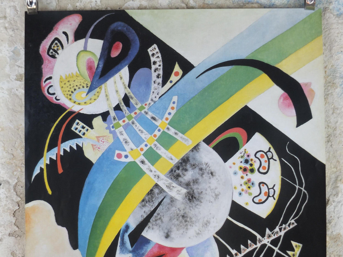 2001 Wassily Kandinsky Poster, Circles on a Black Background 1921, abstract art and expressionism, gallery exhibition wall art decor