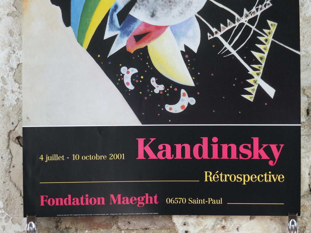 2001 Wassily Kandinsky Poster, Circles on a Black Background 1921, abstract art and expressionism, gallery exhibition wall art decor