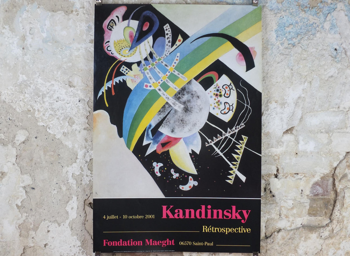 2001 Wassily Kandinsky Poster, Circles on a Black Background 1921, abstract art and expressionism, gallery exhibition wall art decor